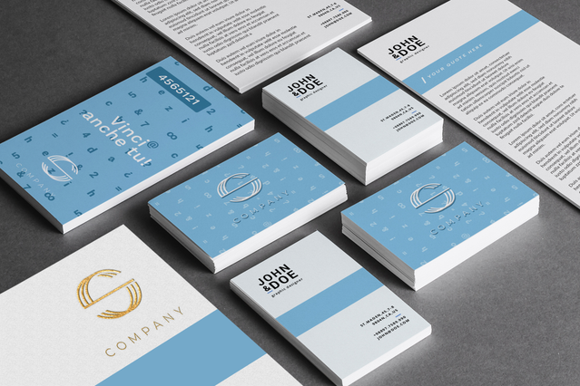 Stampati brandizzati coordinati: biglietti, carte intestate e notecards. Formati A3 ad A7 Rotostampa.