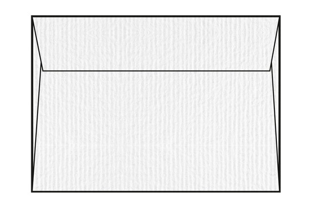 Acquerello Bianco, no strip, taglio quadro: 16,20x22,90 cm: Carta naturale di pura cellulosa certificata FSC. Superficie: goffrata con righe parallele. Produttore: Fedrigoni